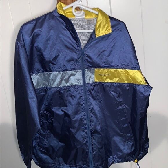 Reebok Vintage  Blue & Yellow Windbreaker Jacket Size XL - Picture 1 of 5